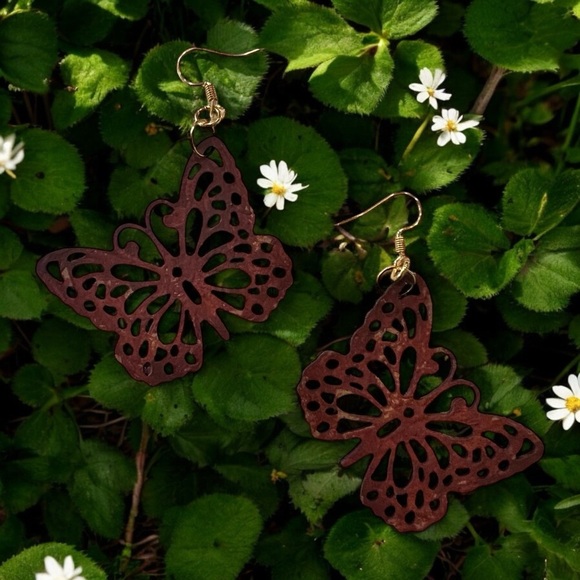Butterfly earrings Super light Bohemian Hippie style. 70’s style Vintage vibes - Picture 7 of 14